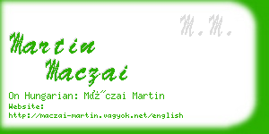 martin maczai business card